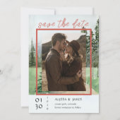 Winter Save the Date im Evergreen Woods (Rückseite)