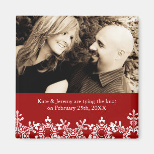Winter Save the Date Wedding Magnet