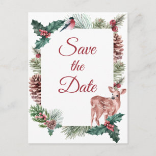 Winter Save the Date Weihnachten Hochzeit Verlobun Postkarte