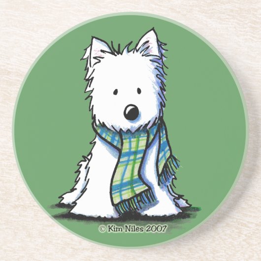 Winter Scarf Westie Untersetzer (Vorne)