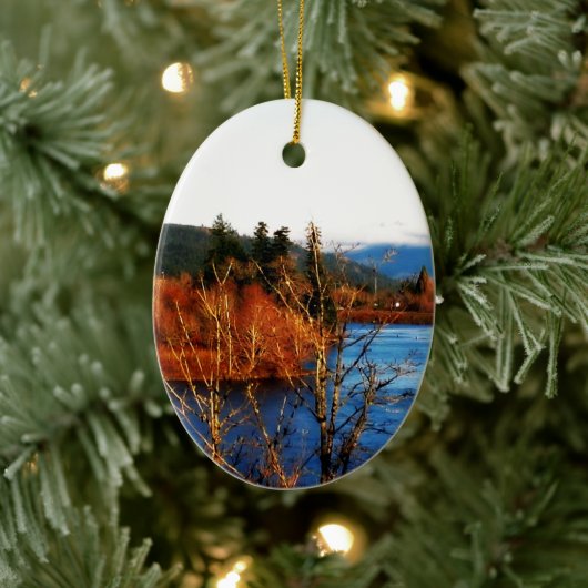 Winter Scene Columbia Gorge Keramikornament (Baum)