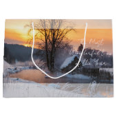 Winter scene custom Christmas Holiday Große Geschenktüte (Vorderseite)