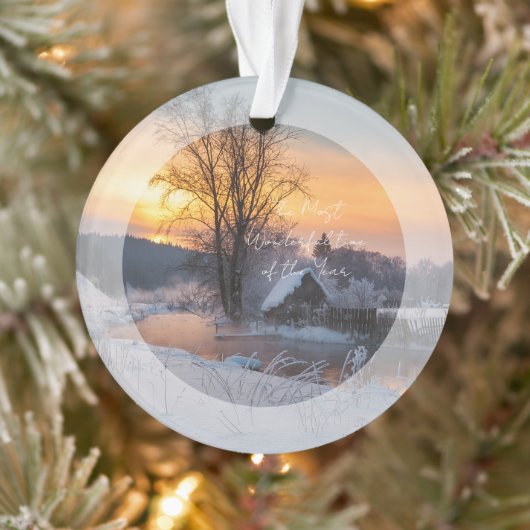 Winter scene custom Christmas Holiday  Ornament (Baum)