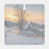 Winter scene custom Christmas Holiday Ornament Aus Metall (Rückseite)