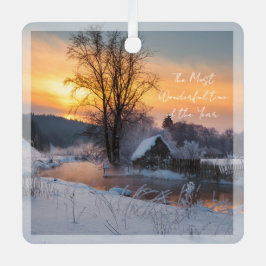 Winter scene custom Christmas Holiday Ornament Aus Metall