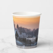 Winter scene custom Christmas Holiday Pappbecher (Rückseite)