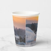 Winter scene custom Christmas Holiday Pappbecher (Rechts)