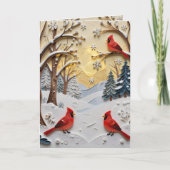 Winter Scene | Enchanted Forest & Cardinals Karte (Vorderseite)