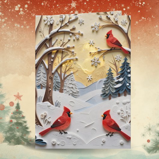 Winter Scene | Enchanted Forest & Cardinals Karte