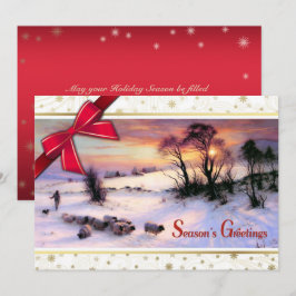 Winter Scene Fine Art Custom Flat Christmas Cards Feiertagskarte