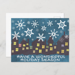 Winter Scene Holiday Postcard Postkarte