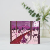 Winter Scene Holiday Postcard Postkarte (Stehend Vorderseite)