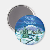 Winter Scene Magnet (Vorderseite/Rückseite)