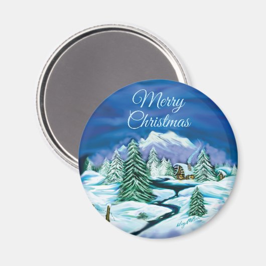 Winter Scene Magnet (Vorderseite/Rückseite)