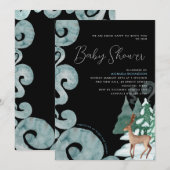 WINTER SCENE MODERN BABY SHOWY BABY SPRINKLE | EINLADUNG (Vorne/Hinten)