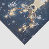 Winter Scene of a Deer Draped in Xmas Lights Seidenpapier (Ausschnitt)