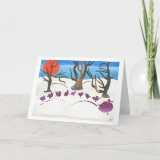 Winter Scene of Make Way for Ducklings Feiertagskarte