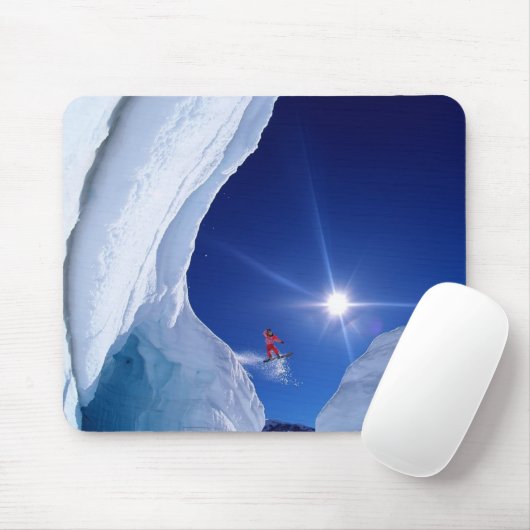 Winter Scene Snowboarder Mouse Pad Mousepad (Mit Mouse)