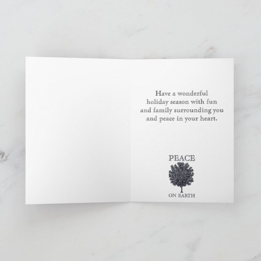 Winter Scene Snowy Road Trees Weihnachten (Innenseite)