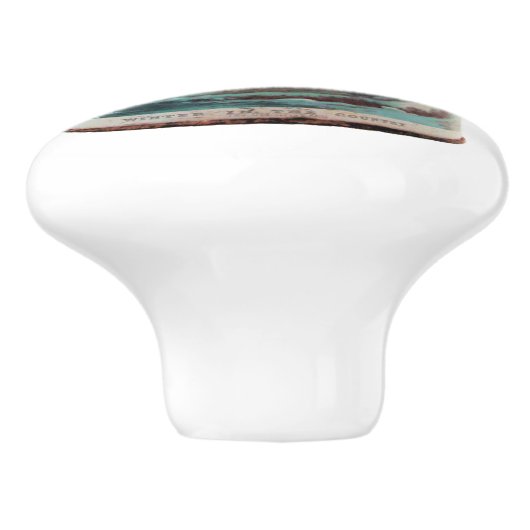 Winter Scene Sugar Tin Keramikknauf (Seitenansicht)