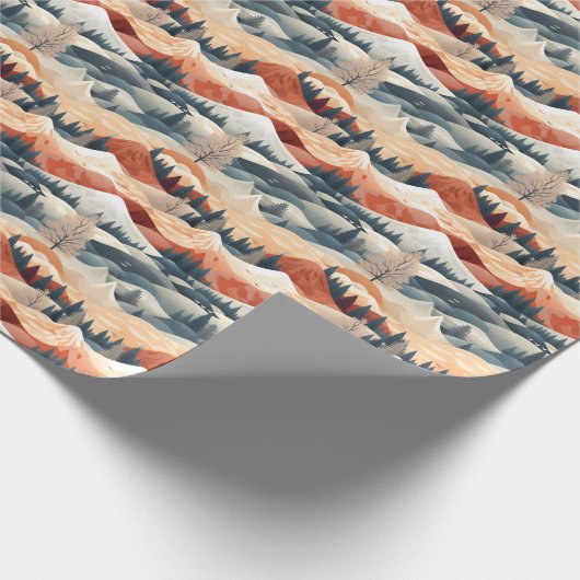 Winter Scene Trees Mountains Snow Geschenkpapier (Ecke)