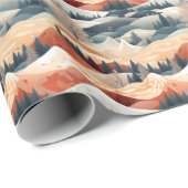 Winter Scene Trees Mountains Snow Geschenkpapier (Rolleneckpunkt)