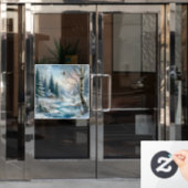 Winter Scene Window Cling Fensteraufkleber (Büro Tür)