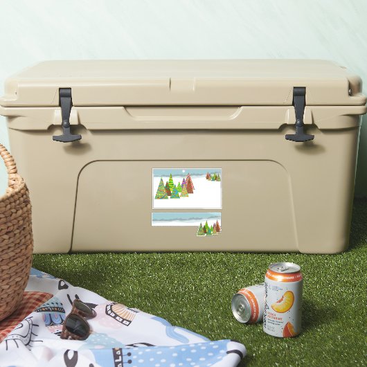 Winter scene with xmas trees aufkleber (Kühler)