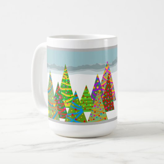 Winter scene with xmas trees kaffeetasse (Vorderseite Links)