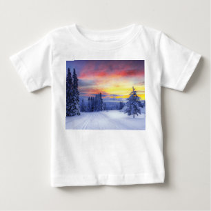 Winter scenery baby t-shirt