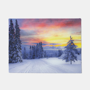 Winter scenery fußmatte