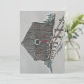 Winter Scheune Feiertagskarte (Stehend Vorderseite)