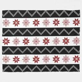 Winter-schickes rotes Weiß + Schwarze Fleecedecke
