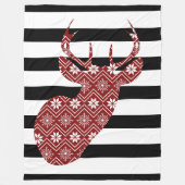 Winter-schickes Rotwild-Schwarzes + Weiße Fleecedecke (Vorderseite)