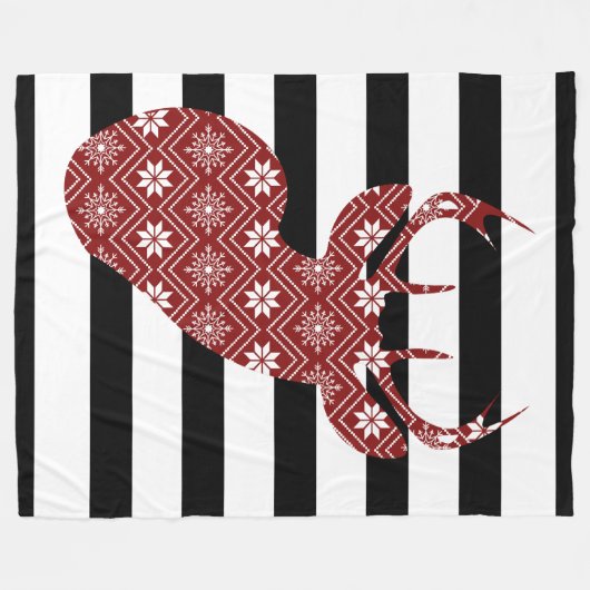 Winter-schickes Rotwild-Schwarzes + Weiße Fleecedecke (Vorderseite (Horizontal))