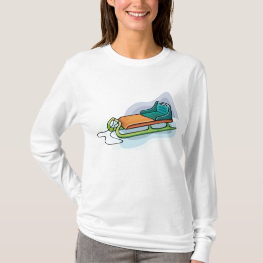 Winter-Schlitten-Spaß Snow Sledge T-Shirt (Vorderseite)