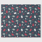 Winter-Schlitten und Schneeflocken Weihnachten und Geschenkpapier (Flach)