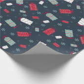 Winter-Schlitten und Schneeflocken Weihnachten und Geschenkpapier (Ecke)