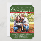 Winter Schlittenfahrt Berg Weihnachts-Fotokarte Feiertagskarte (Rückseite)