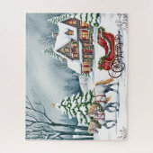 Winter-Schlittenfahrt Puzzle (Vertikal)