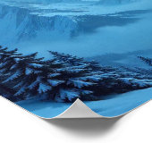 Winter-Schloss-Berg-Fantasielandschaft Poster (Ecke)
