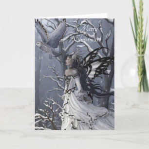 Winter-Schmetterlingsfee Feiertagskarte