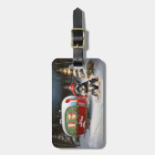 Winter Schnauzer Caravan Weihnachtsabenteuer Gepäckanhänger (Vorderseite vertikal)