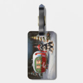 Winter Schnauzer Caravan Weihnachtsabenteuer Gepäckanhänger (Rückseite vertikal)