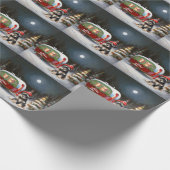 Winter Schnauzer Caravan Weihnachtsabenteuer Geschenkpapier (Ecke)