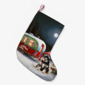 Winter Schnauzer Caravan Weihnachtsabenteuer Kleiner Weihnachtsstrumpf (Vorderansicht (hängend))