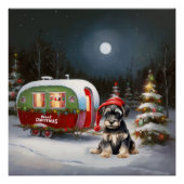 Winter Schnauzer Caravan Weihnachtsabenteuer Poster (Vorderseite)