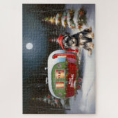 Winter Schnauzer Caravan Weihnachtsabenteuer Puzzle (Vertikal)