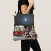 Winter Schnauzer Caravan Weihnachtsabenteuer Tasche (Von Nahem)