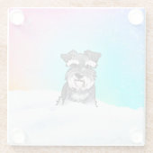 Winter Schnauzer Glasuntersetzer (Rückseite)